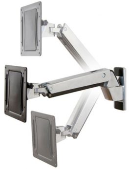 Ergotron Mounting Arm for Flat Panel Monitor - Polished Aluminum, Black - 30 to 55 Screen Support - 40 lb Load Capacity