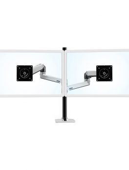 Ergotron Desk Mount for Monitor - Polished Aluminum - 2 Monitor(s) Supported40 Screen Support - 40 lb Load Capacity - 100 x 100 VESA Standard