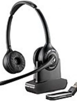 Plantronics W420-M Over-the-head, Binaural (Microsoft) - Stereo - Wireless - DECT - 300 ft - Over-the-head - Binaural - Supra-aural - Noise Cancelling Microphone