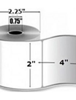 Intermec Duratherm II Barcode Label - Permanent Adhesive - 2 Width x 4 Length - 2 1/4 Diameter - Rectangle - Direct Thermal - 126 / Roll - 32 / Carton