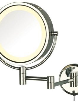 Jerdon HL75C 8.5-Inch Lighted Wall Mount Makeup Mirror - Chrome