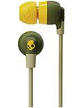 Skullcandy S2IQW-M687 Ink'd+ Wireless Earbuds - Stereo - Wireless - Bluetooth - 16 Ohm - 20 Hz - 20 kHz - Earbud, Behind-the-neck - Binaural - In-ear - Moss Olive, Yellow