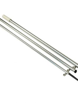 Lee's 13" Bright Silver Center Rigger Pole w/Black Spike 1-3/8"