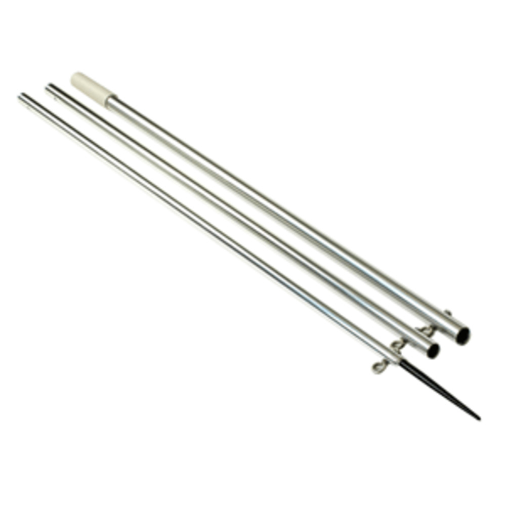 Lee's 13" Bright Silver Center Rigger Pole w/Black Spike 1-3/8"