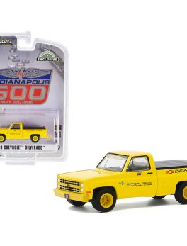 1986 Chevrolet Silverado Official Pickup Truck with Bed Cover Yellow 70th Annual Indianapolis 500 Mile Race Hobby Exclusive 1/64 Diecast Model Car by Greenlight 30165