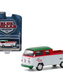1979 Volkswagen Type 2 Crew Cab Pickup Truck Turtle Wax White and Red with Green Top Blue Collar Collection Series 7 1/64 Diecast Model Car by Greenlight 35160C