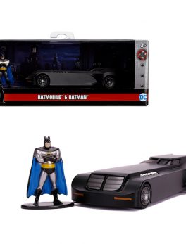 Batmobile with Diecast Batman Figurine Batman: The Animated Series (1992-1995) TV Series DC Comics Hollywood Rides Series 1/32 Diecast Model Car by Jada 31705