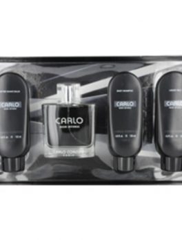 Carlo Corinto Noir Intense Edt Spray 3.4 Oz and Aftershave Balm 4.8 Oz and Body Shampoo 4.8 Oz and Liquid Talc 4.8 Oz For Men