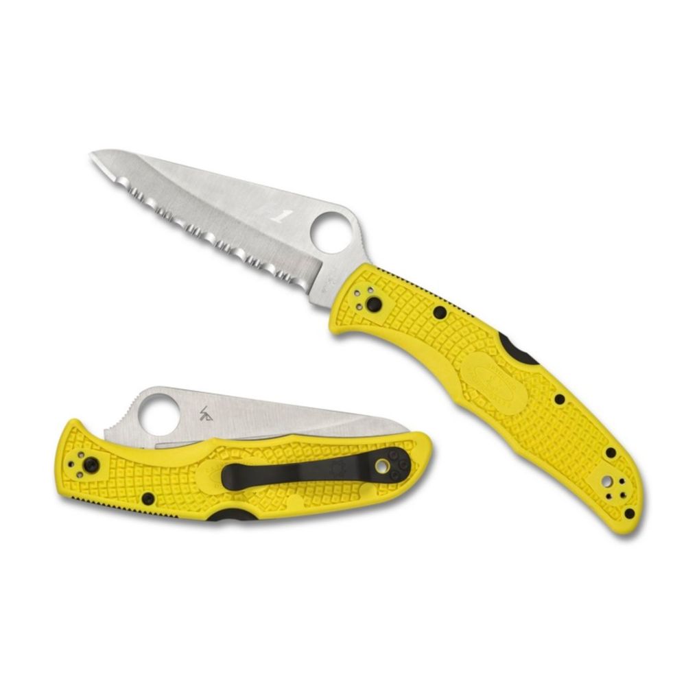 Spyderco Pacific Salt 2 Serrated 3.78 in Blade Yellow FRN