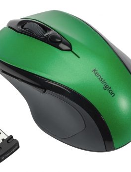 Kensington Pro Fit Wireless Mid-Size Mouse - Optical - Wireless - Radio Frequency - Emerald Green - USB - 1600 dpi - Scroll Wheel - Medium Hand/Palm Size - Right-handed Only