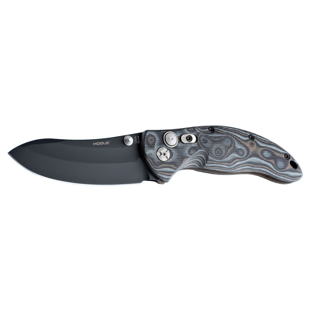 Hogue EX04 3.5in Folder Upswept Blk Fin G10 Frame Blk Grey