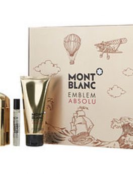 Mont Blanc Emblem Absolu Edt Spray 3.3 Oz and All Over Shower Gel 3.3 Oz and Edt Spray .25 Oz Mini For Men