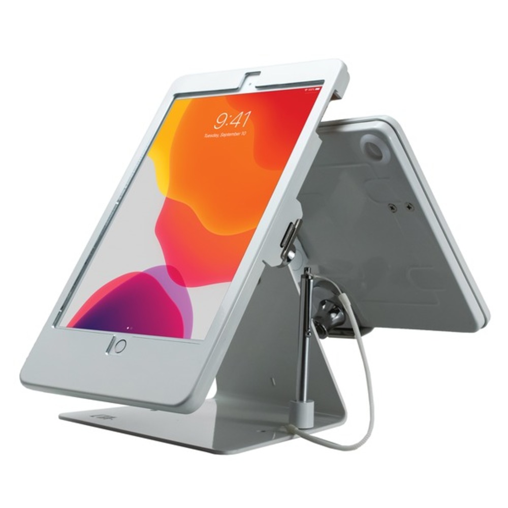 CTA Digital PAD-DSTW10 Security Dual-Tablet Kiosk Stand for iPad Air 3, iPad Pro 10.5, and iPad Gen 7 (White)