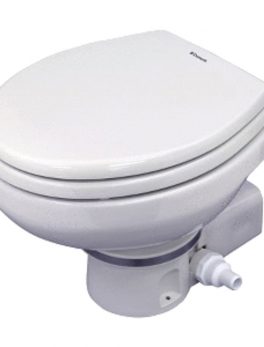Dometic MasterFlush 7160 White Electric Macerating Toilet - 12V w/Orbit Base and amp; Raw Water Flush