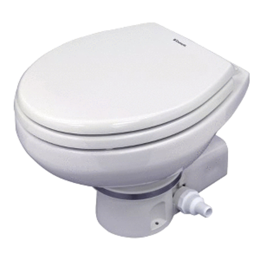 Dometic MasterFlush 7160 White Electric Macerating Toilet - 12V w/Orbit Base and amp; Raw Water Flush