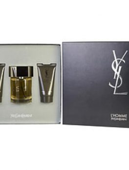 L'homme Yves Saint Laurent Edt Spray 3.3 Oz and Aftershave Balm 1.6 Oz and All Over Shower Gel 1.6 Oz For Men