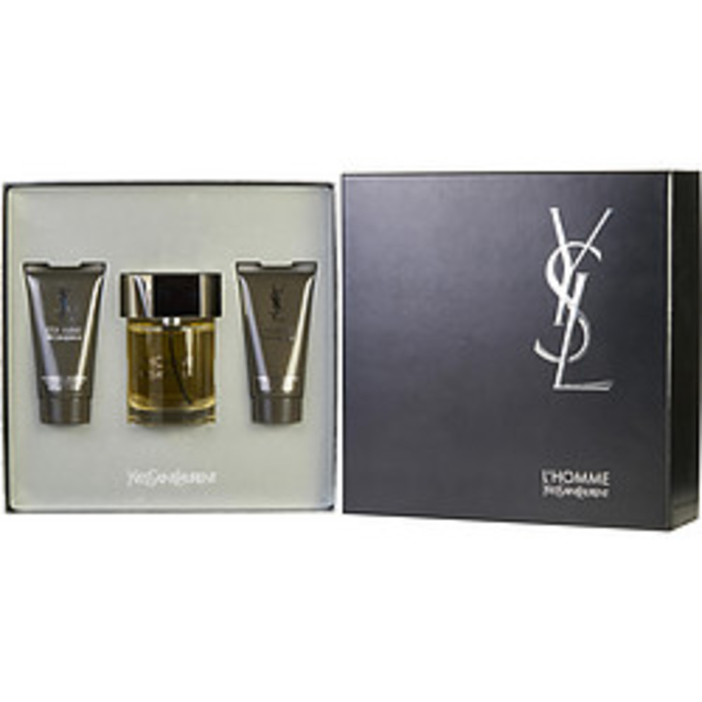 L'homme Yves Saint Laurent Edt Spray 3.3 Oz and Aftershave Balm 1.6 Oz and All Over Shower Gel 1.6 Oz For Men
