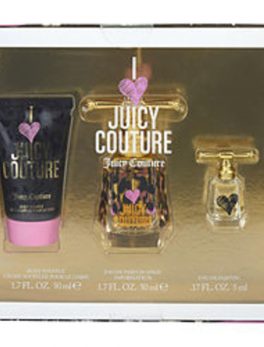 Juicy Couture I Love Juicy Couture Eau De Parfum Spray 1.7 Oz and Body Souffle 1.7 Oz and Eau De Parfum .17 Oz Mini For Women