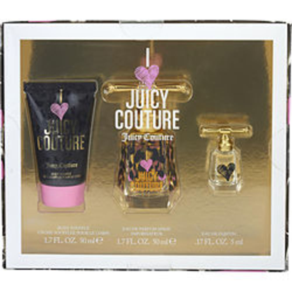 Juicy Couture I Love Juicy Couture Eau De Parfum Spray 1.7 Oz and Body Souffle 1.7 Oz and Eau De Parfum .17 Oz Mini For Women