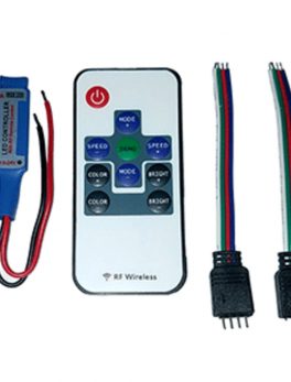 Lunasea Multifunction Indoor RGB LED Controller w/Buttons and amp; RF Remote 5/12/24 VDC