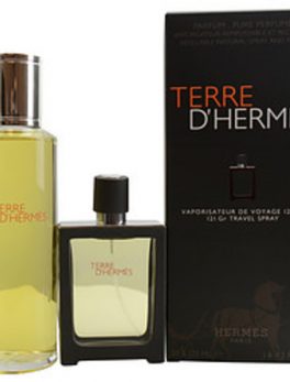 Terre D'hermes Parfum Spray Refillable 1 Oz and Parfum Refill 4.2 Oz For Men