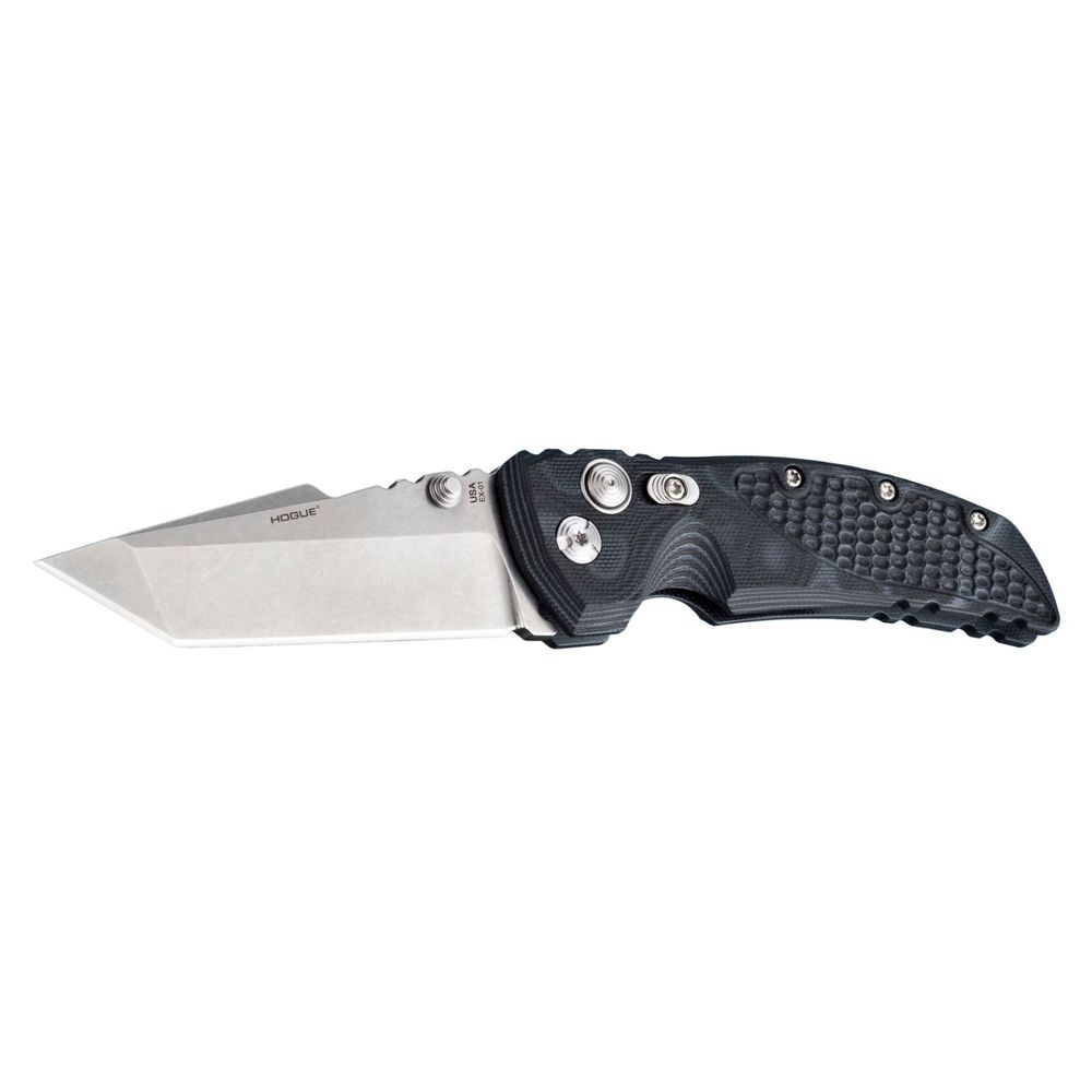 Hogue EX01 3.5 in Folder Tanto Blade Tumb Finish G10 Black