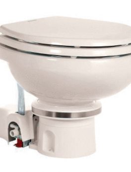 Dometic MasterFlush 7120 Bone Electric Macerating Toilet - 12V w/Orbit Base and amp; Fresh Water Flush