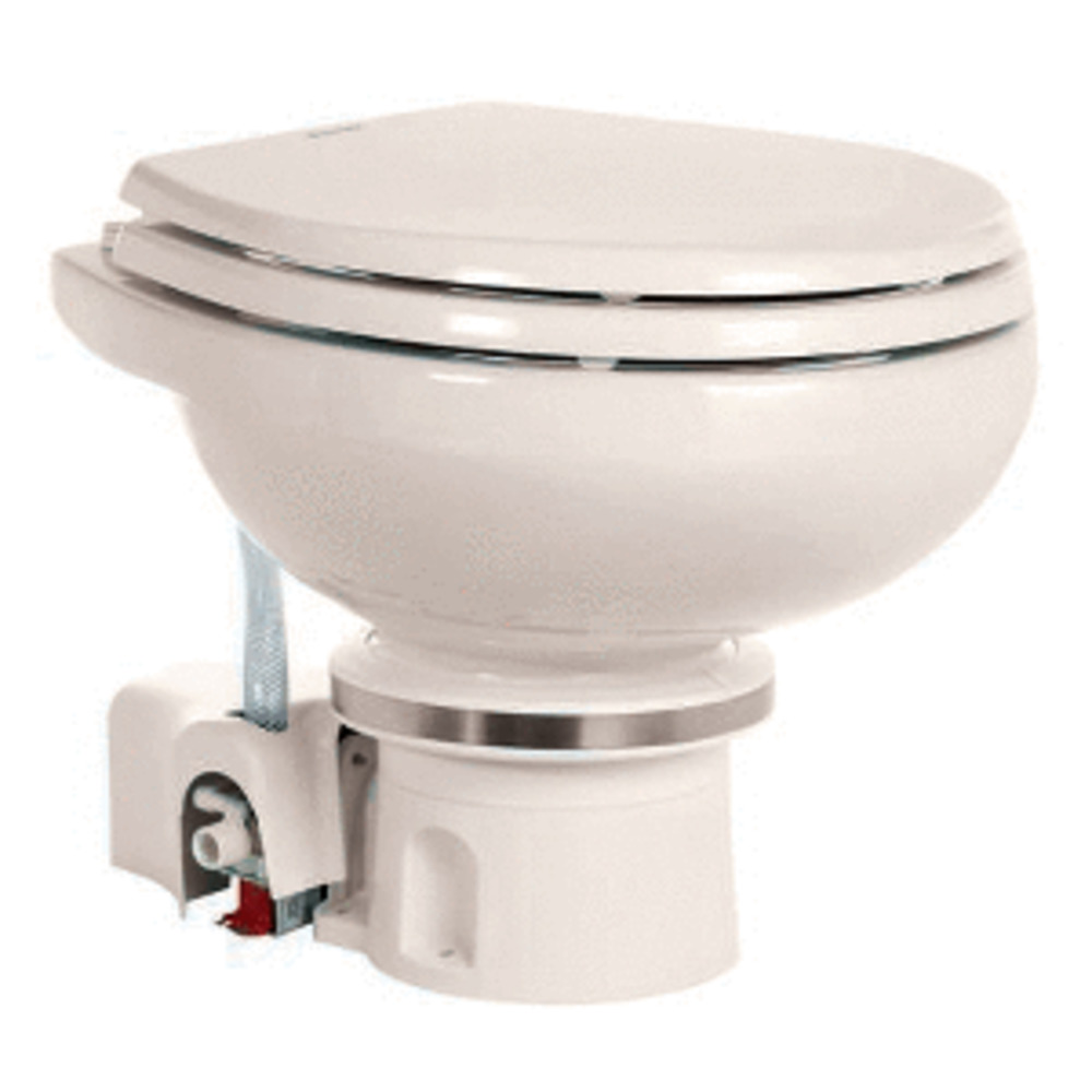 Dometic MasterFlush 7120 Bone Electric Macerating Toilet - 12V w/Orbit Base and amp; Fresh Water Flush