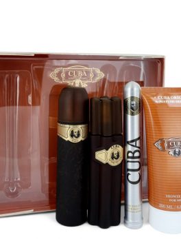 Cuba Gold By Fragluxe Gift Set -- 3.3 Oz Eau De Toilette Spray + 1.17 Oz Eau De Toilette Spray + 3.3 Oz After Shave + 6.7 Oz Shower Gel For Men