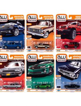 Autoworld Muscle Cars Premium 2020 Release 2, Set A of 6 pieces 1/64 Diecast Model Cars by Autoworld 64252A