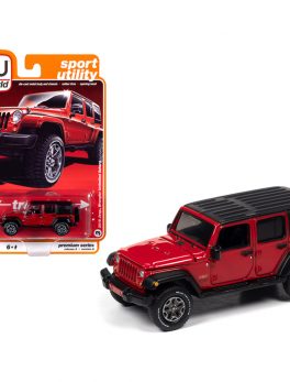 2018 Jeep Wrangler Unlimited Sahara (4-door) Firecracker Red with Black Top Sport Utility Limited Edition to 11816 pieces Worldwide 1/64 Diecast Model Car by Autoworld 64252-AWSP036A