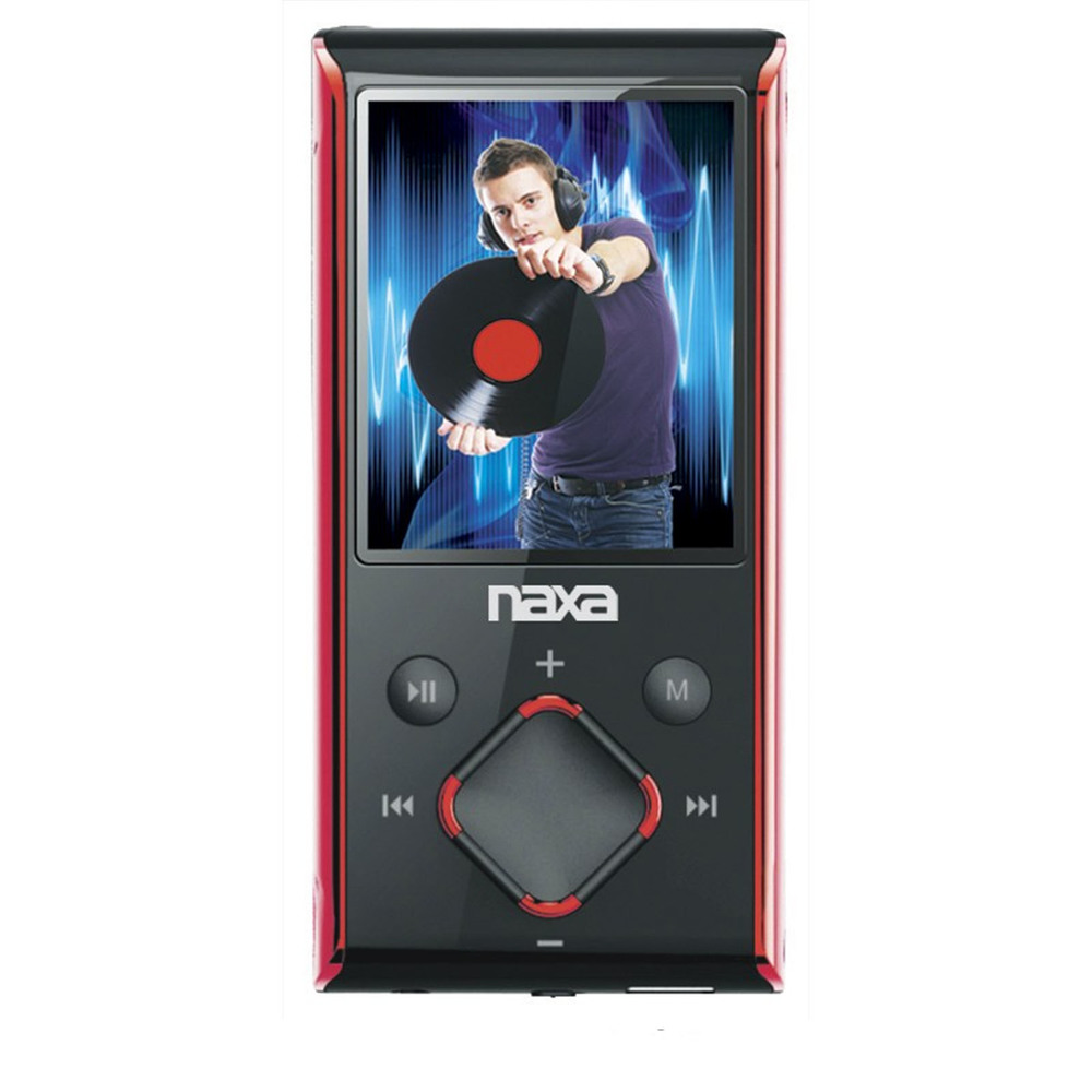 Naxa Portable 8GB Media Player with 1.8" LCD Screen- Red