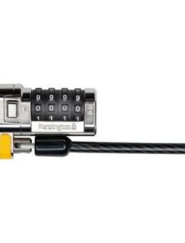 Kensington K67984 Clicksafe Combination Lock for Dell Laptops and Tablets Combo Lock Master Access - Security Cable - Black