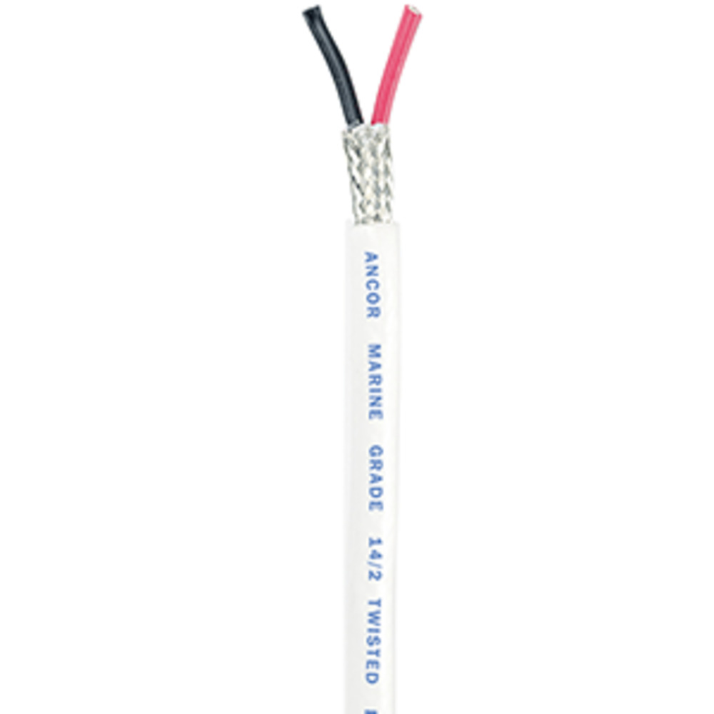 Ancor Twisted Pair w/Shield - 14/2 AWG - Round - Red/Black - 100"