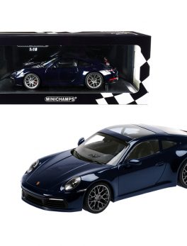 2019 Porsche 911 Carrera 4S Dark Blue Metallic Limited Edition to 336 pieces Worldwide 1/18 Diecast Model Car by Minichamps 155067321