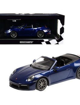 2019 Porsche 911 Carrera 4S Cabriolet Dark Blue Metallic Limited Edition to 504 pieces Worldwide 1/18 Diecast Model Car by Minichamps 155067332