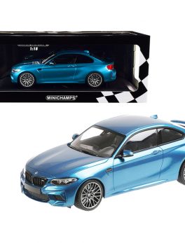 2019 BMW M2 Competition Light Blue Metallic Limited Edition to 504 pieces Worldwide 1/18 Diecast Model Car by Minichamps 155028002