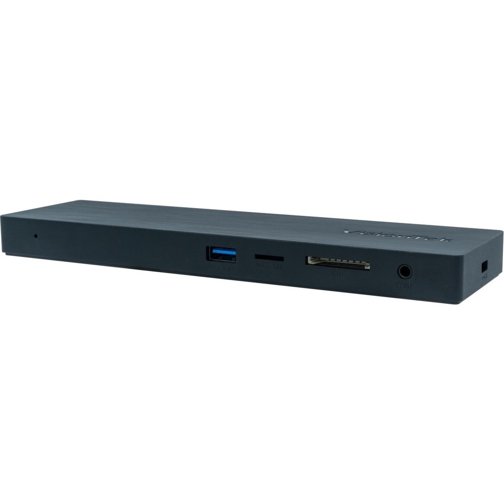 VisionTek VT2000 - USB C Display Docking Station with Power Passthrough - for Windows and Mac - 85W Power Pass-Through over USB Type C - 4 x USB Ports (2 x USB 2.0, 2 x USB 3.0) - HDMI - 2 x DisplayPort - 3.5mm Combo Audio - RJ45 - Kensington Lock Slot -