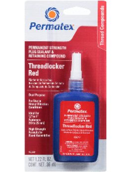 Permatex Permanent Strength Threadlocker RED and amp; Cup/Core Plug Sealant Retaining Compound - 36ml