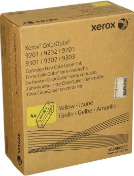 Genuine Xerox 108R00831 Yellow Solid Ink Cartridges For Cq 9200-Pack of 4