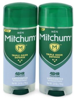 Mitchum Unscented Anti-perspirant and Deodorant Gel By Mitchum Twin Pack Includes 2 Unscented Triple Odor Defense Anti-perspirant and Deodorant Gel 3.4 Oz For Men