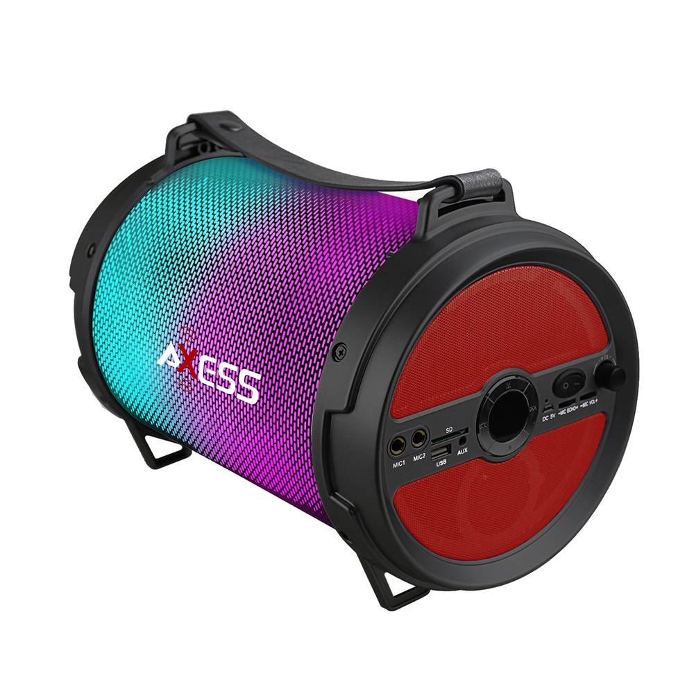 Axess Bluetooth Media Speaker with Wired Mic in Red