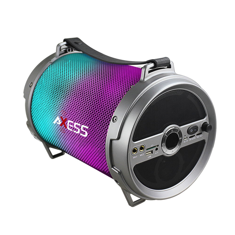Axess Bluetooth Media Speaker with Wired Mic in Silver