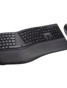 Kensington Pro Fit Ergo Wireless Keyboard and Mouse-Black - USB Wireless Bluetooth/RF USB Wireless Bluetooth/RF 5 Button
