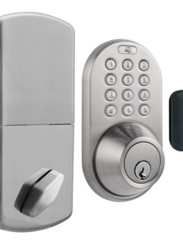 MiLocks QF-01SN 3-in-1 Remote Control and Touchpad Dead Bolt (Satin Nickel)