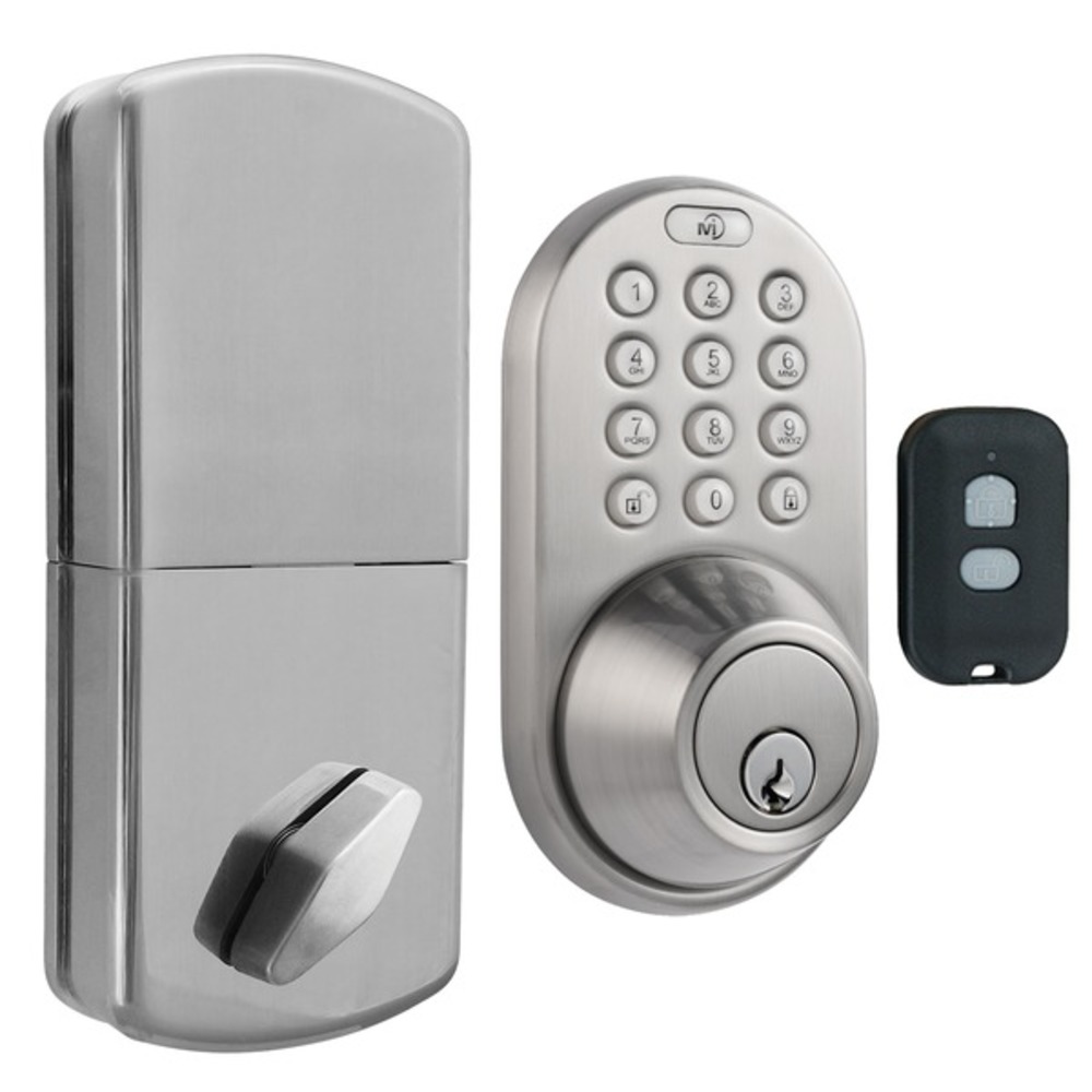 MiLocks QF-01SN 3-in-1 Remote Control and Touchpad Dead Bolt (Satin Nickel)