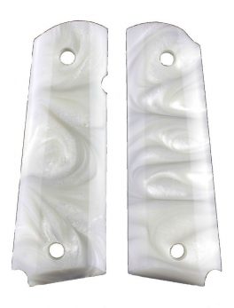 Hogue Govt. Model 1911 Smooth White Pearl Polymer Ambi Cut