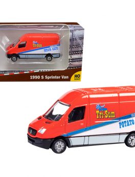1990 Mercedes Benz Sprinter Van Red and White Tri-Sum Potato Chips TraxSide Collection 1/87 (HO) Scale Diecast Model by Classic Metal Works TC103