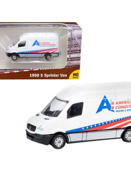 1990 Mercedes Benz Sprinter Van White Air America Air Conditioning Heating and Refrigeration LLC TraxSide Collection 1/87 (HO) Scale Diecast Model by Classic Metal Works TC104