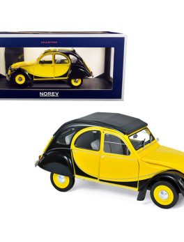 1982 Citroen 2CV Charleston Helios Yellow and Black 1/18 Diecast Model Car by Norev 181493